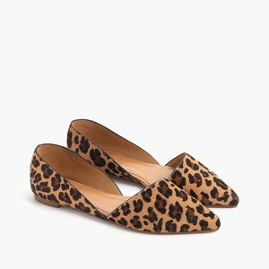 J. Crew Zoe calf hair leopard D’Orsay flats